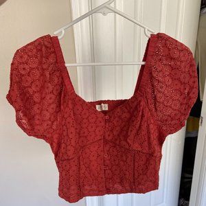 Lucky Brand Red, Floral Top